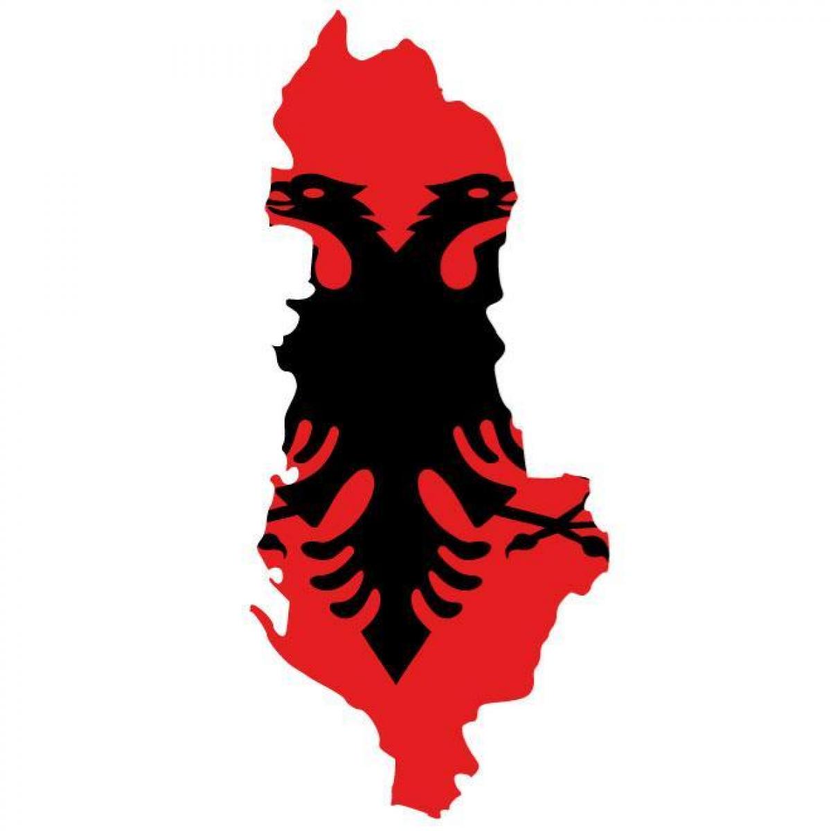 mapa de la bandera de Albania