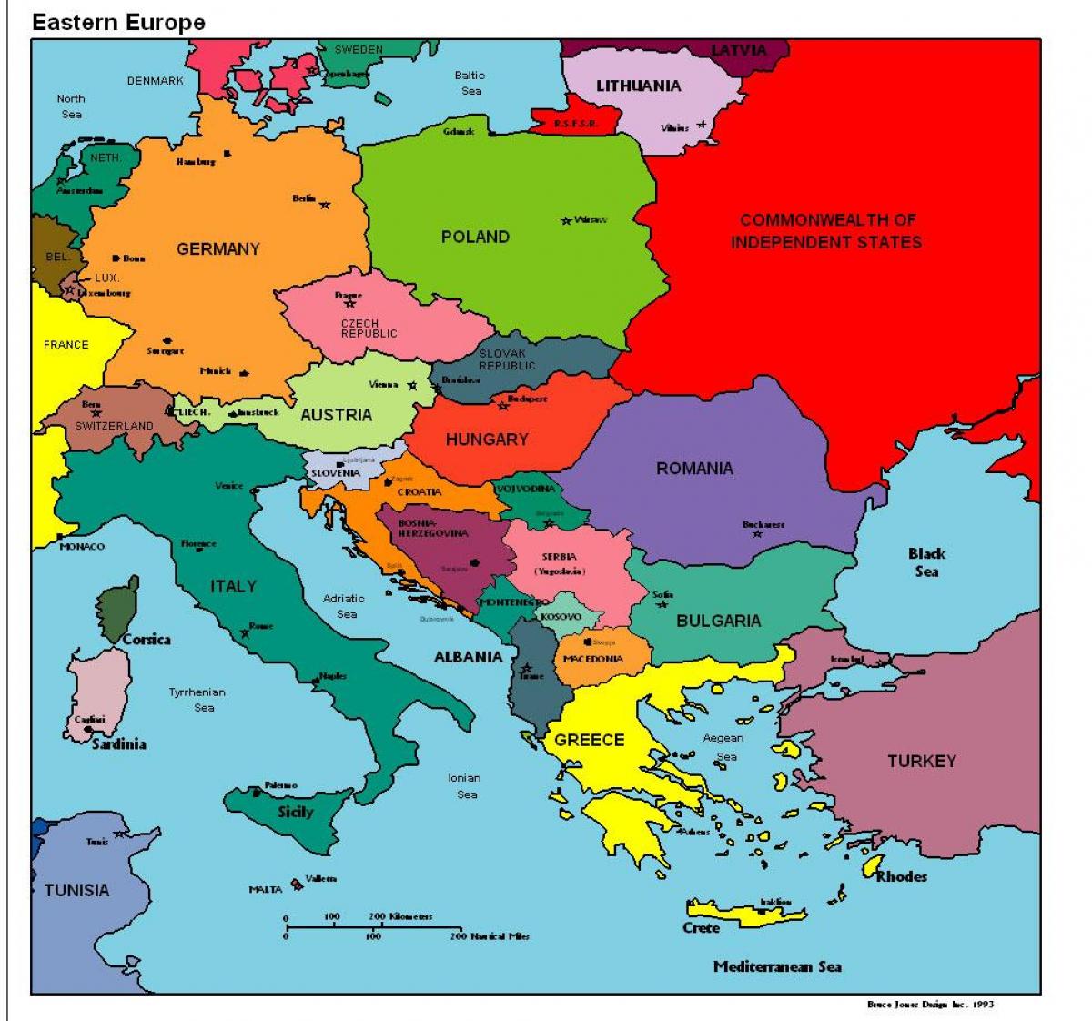 mapa de europa, mostrando Albania