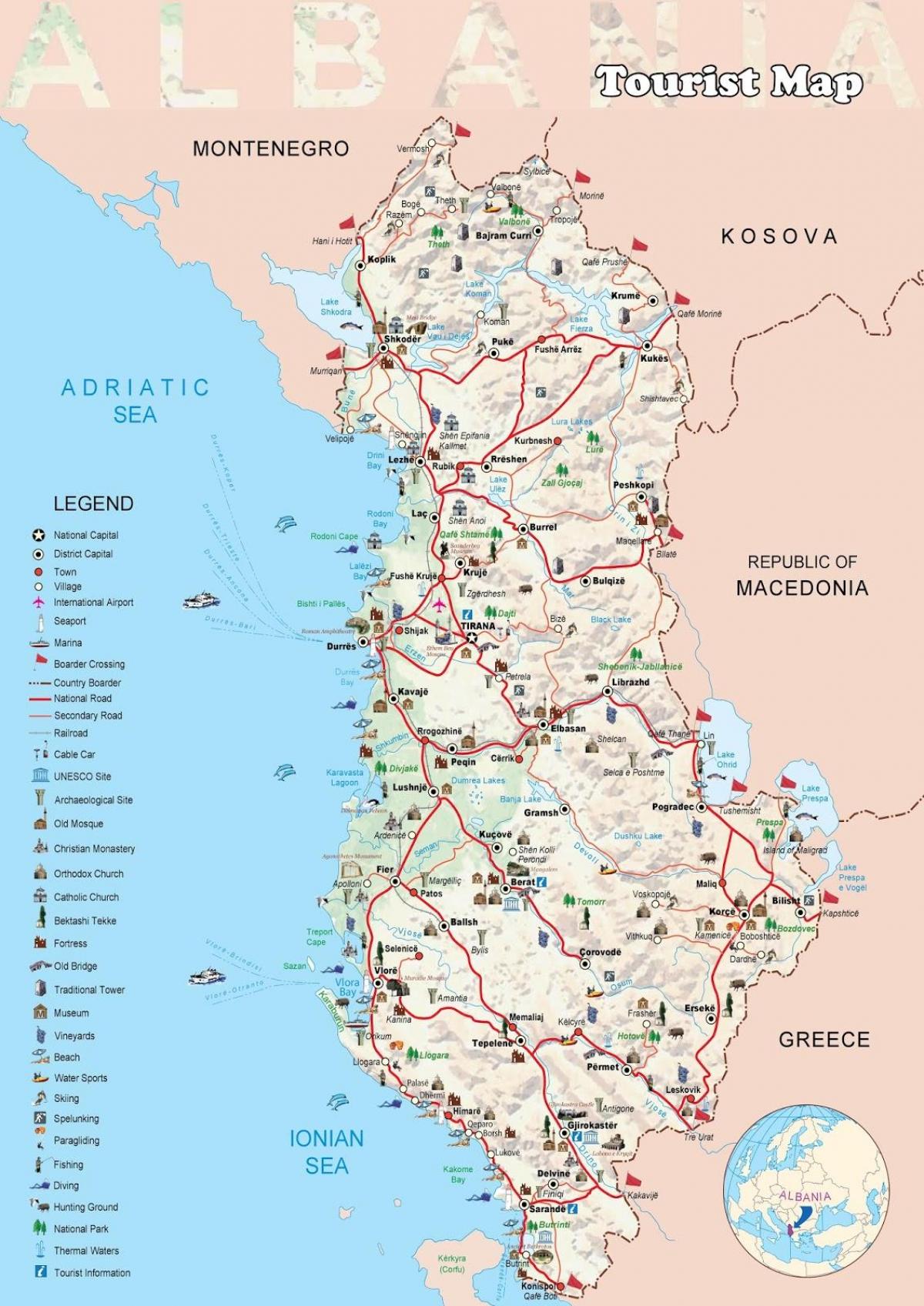 dhermi mapa de Albania
