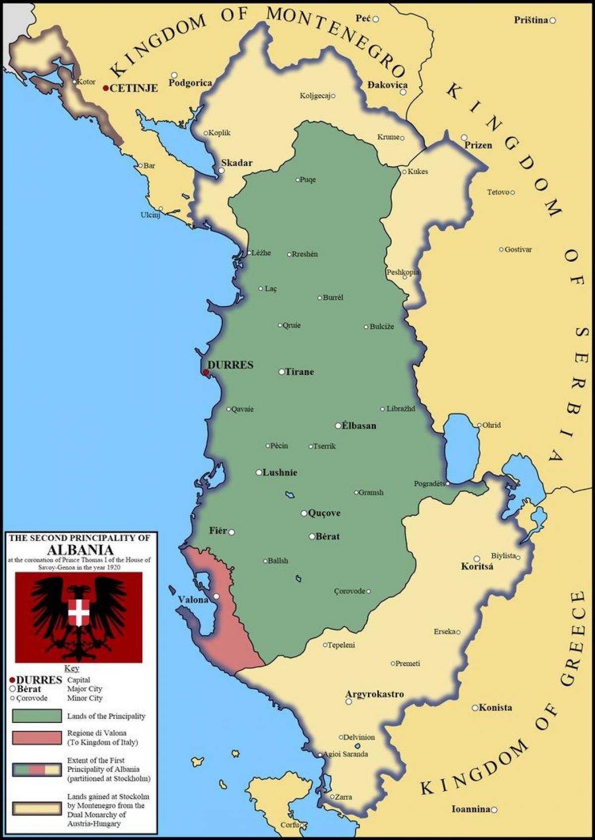 mapa de durres, Albania