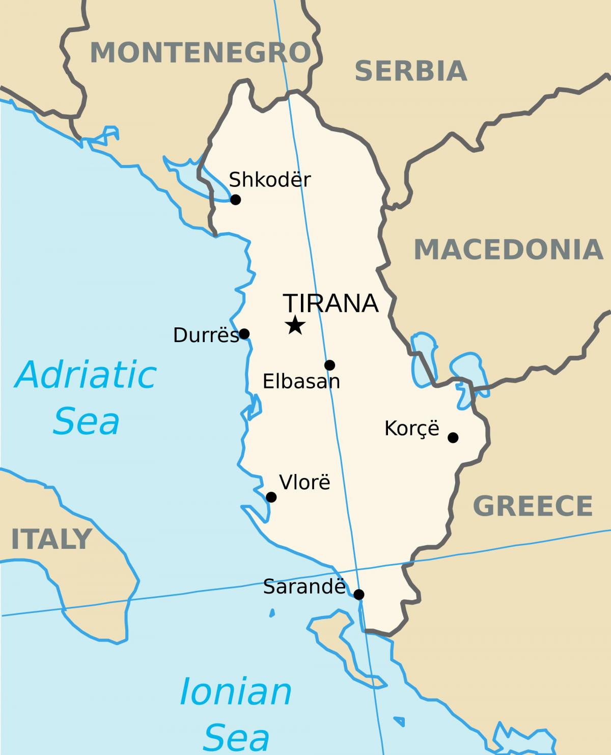 mapa de saranda Albania