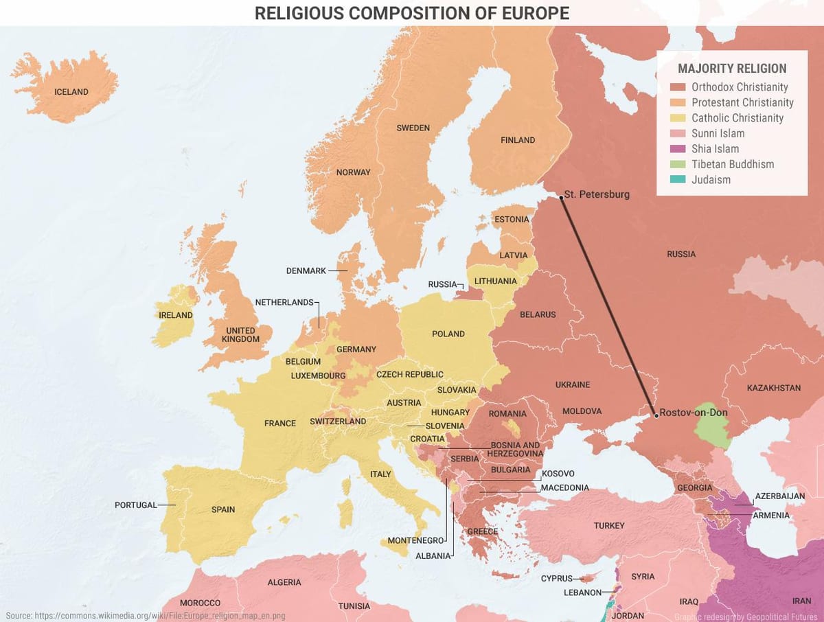 mapa de Albania religión