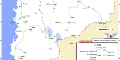 Albanés ferrocarriles mapa