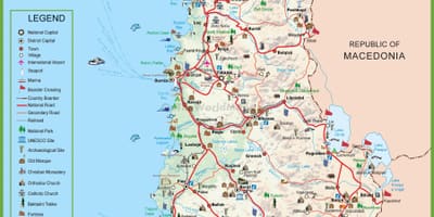 Mapa de Albania turístico